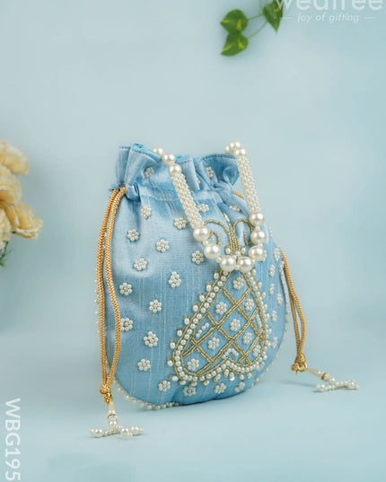 Potli Bag with Beads Work - 9 inch - WBG1950 - Potli Bags