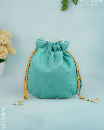 Potli Bag with Beads Work - 9 inch - WBG1950 - Potli Bags