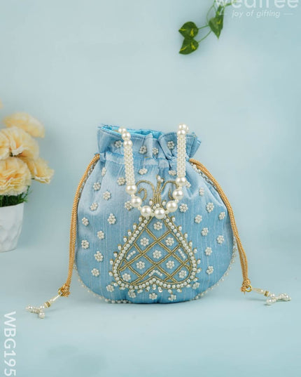 Potli Bag with Beads Work - 9 inch - WBG1950 - Potli Bags