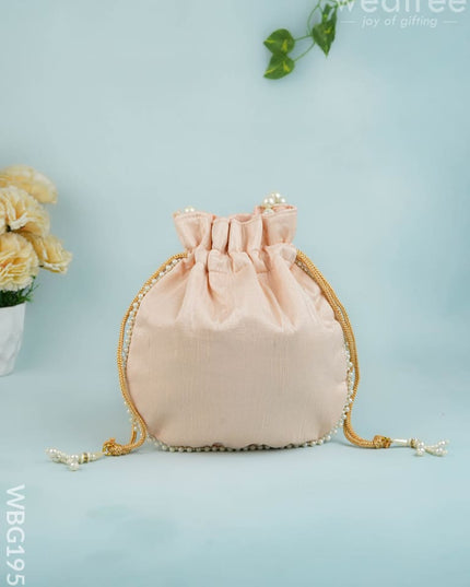 Potli Bag with Beads Work - 9 inch - WBG1950 - Potli Bags