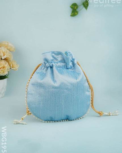 Potli Bag with Beads Work - 9 inch - WBG1950 - Potli Bags