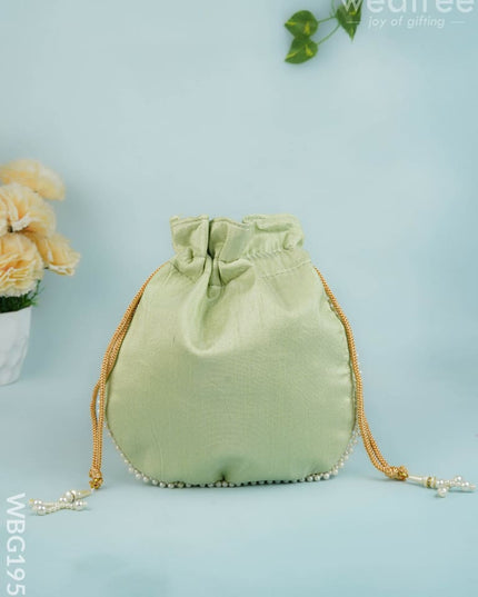 Potli Bag with Beads Work - 9 inch - WBG1950 - Potli Bags