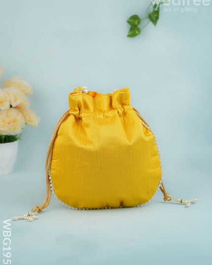 Potli Bag with Beads Work - 9 inch - WBG1950 - Potli Bags
