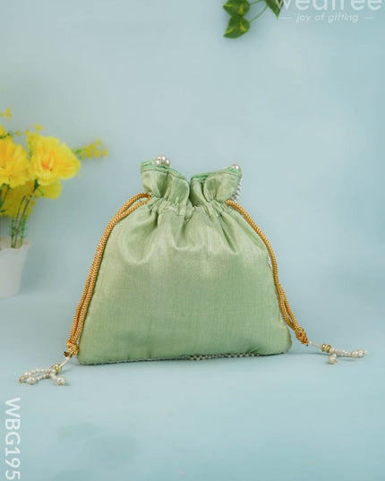 Potli Bag with Beads Work - 9 inch - WBG1951 - Potli Bags