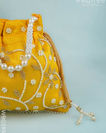 Potli Bag with Beads Work - 9 inch - WBG1951 - Potli Bags