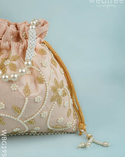 Potli Bag with Beads Work - 9 inch - WBG1951 - Potli Bags