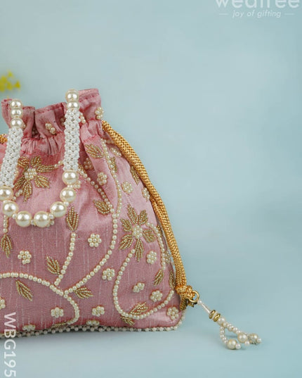 Potli Bag with Beads Work - 9 inch - WBG1951 - Potli Bags