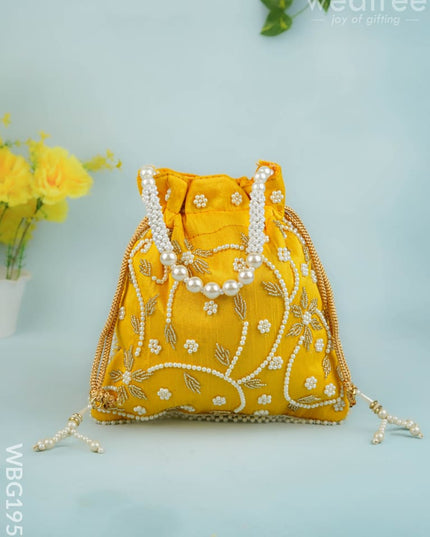 Potli Bag with Beads Work - 9 inch - WBG1951 - Potli Bags
