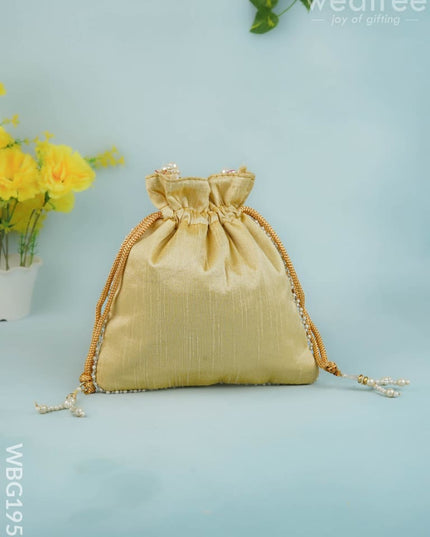 Potli Bag with Beads Work - 9 inch - WBG1951 - Potli Bags