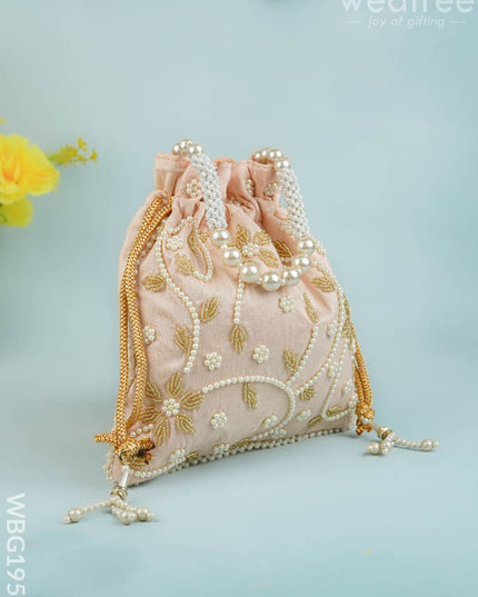 Potli Bag with Beads Work - 9 inch - WBG1951 - Potli Bags