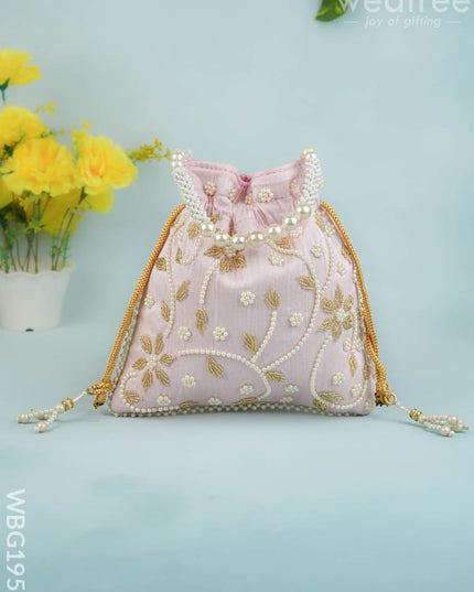 Potli Bag with Beads Work - 9 inch - WBG1951 - Potli Bags