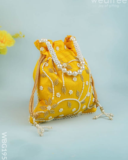 Potli Bag with Beads Work - 9 inch - WBG1951 - Potli Bags