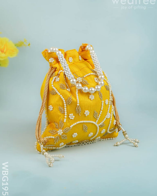 Potli Bag with Beads Work - 9 inch - WBG1951 - Potli Bags