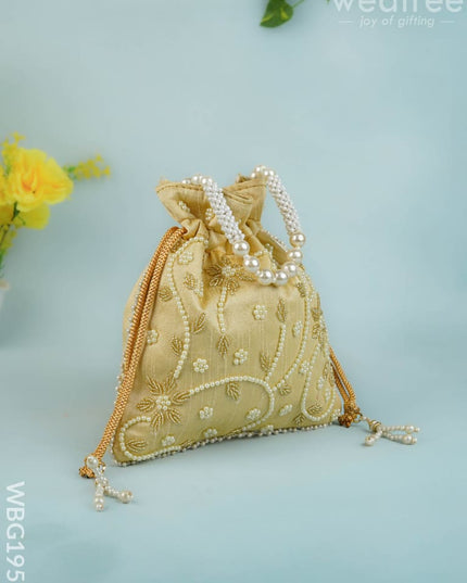 Potli Bag with Beads Work - 9 inch - WBG1951 - Potli Bags