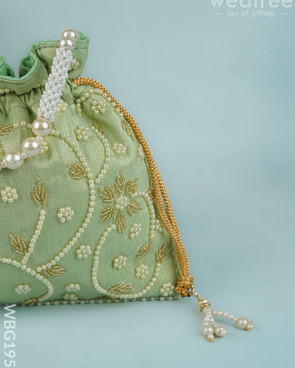 Potli Bag with Beads Work - 9 inch - WBG1951 - Potli Bags