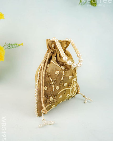 Potli Bag with Beads Work - 9 inch - WBG1951 - Potli Bags
