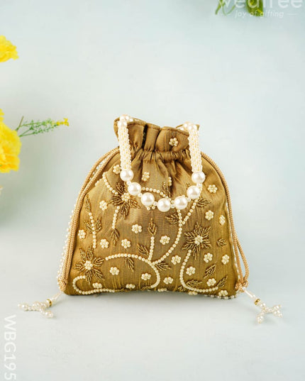 Potli Bag with Beads Work - 9 inch - WBG1951 - Potli Bags