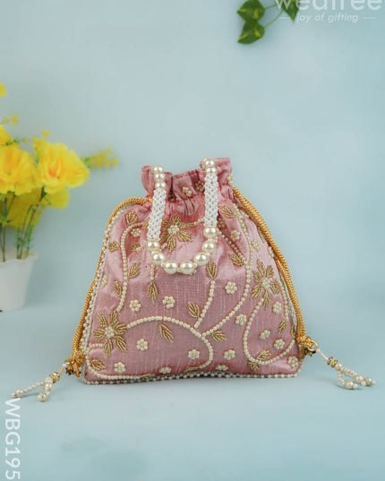 Potli Bag with Beads Work - 9 inch - WBG1951 - Potli Bags
