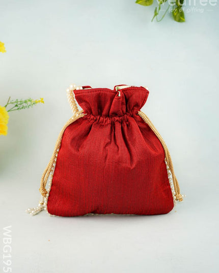 Potli Bag with Beads Work - 9 inch - WBG1951 - Potli Bags