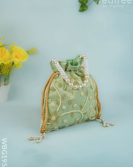 Potli Bag with Beads Work - 9 inch - WBG1951 - Potli Bags