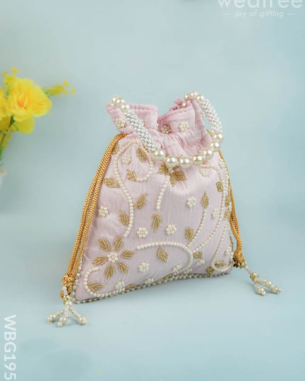 Potli Bag with Beads Work - 9 inch - WBG1951 - Potli Bags
