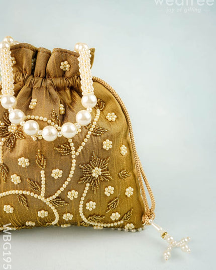 Potli Bag with Beads Work - 9 inch - WBG1951 - Potli Bags