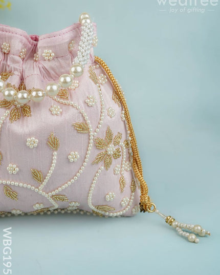 Potli Bag with Beads Work - 9 inch - WBG1951 - Potli Bags