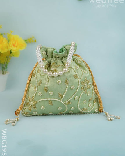 Potli Bag with Beads Work - 9 inch - WBG1951 - Potli Bags