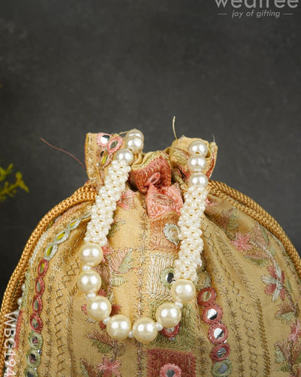 Potli Bag with Chamki Work - 8 inch - WBG1948 - Potli Bags