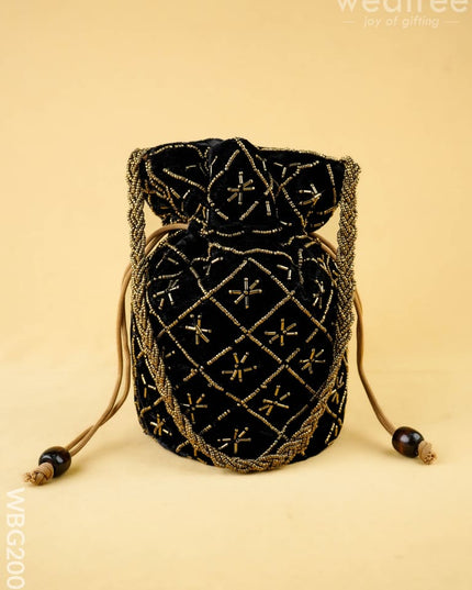 Potli Bag with Chamki Work - 8 inch - WBG2008 - Potli Bags