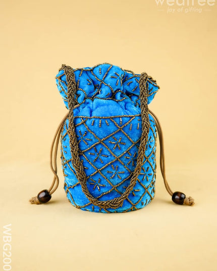Potli Bag with Chamki Work - 8 inch - WBG2008 - Potli Bags
