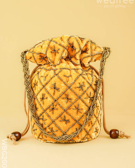 Potli Bag with Chamki Work - 8 inch - WBG2008 - Potli Bags