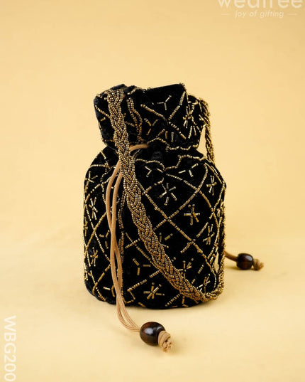 Potli Bag with Chamki Work - 8 inch - WBG2008 - Potli Bags