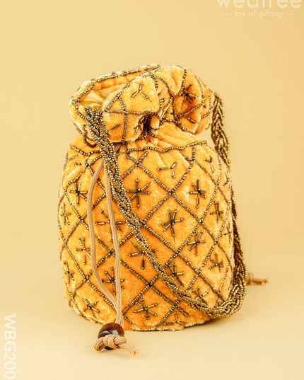 Potli Bag with Chamki Work - 8 inch - WBG2008 - Potli Bags