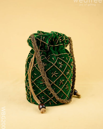 Potli Bag with Chamki Work - 8 inch - WBG2008 - Potli Bags