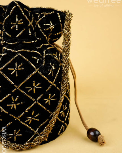 Potli Bag with Chamki Work - 8 inch - WBG2008 - Potli Bags