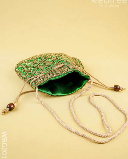 Potli Bag with Chamki Work - 8 inch - WBG2015 - Potli Bags