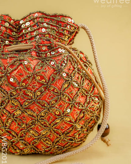 Potli Bag with Chamki Work - 8 inch - WBG2015 - Potli Bags