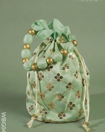Potli Bag with Chamki Work - WBG0423 - Potli Bags