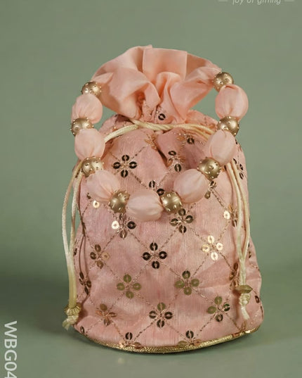 Potli Bag with Chamki Work - WBG0423 - Potli Bags