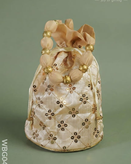 Potli Bag with Chamki Work - WBG0423 - Potli Bags