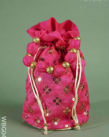 Potli Bag with Chamki Work - WBG0423 - Potli Bags