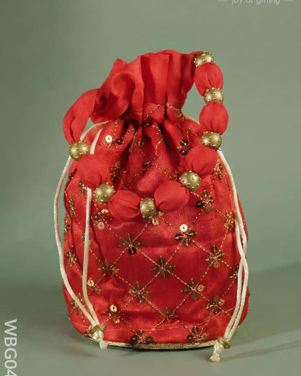 Potli Bag with Chamki Work - WBG0423 - Potli Bags