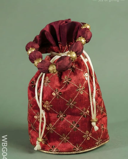 Potli Bag with Chamki Work - WBG0423 - Potli Bags