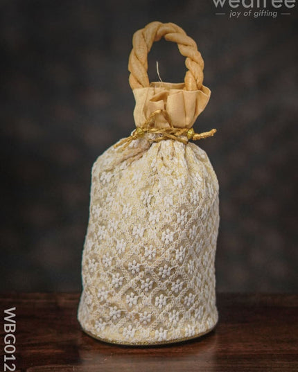 Potli Bag With Chikankari Embroidery Work - Wbg0127 Bags