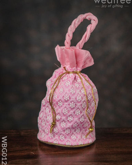 Potli Bag With Chikankari Embroidery Work - Wbg0127 Bags
