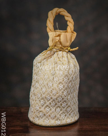 Potli Bag With Chikankari Embroidery Work - Wbg0127 Bags