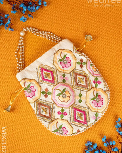 Potli Bag with Embroidery Deisgn - WBG1822 - Potli Bags