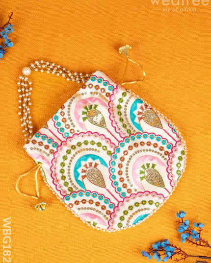 Potli Bag with Embroidery Deisgn - WBG1822 - Potli Bags