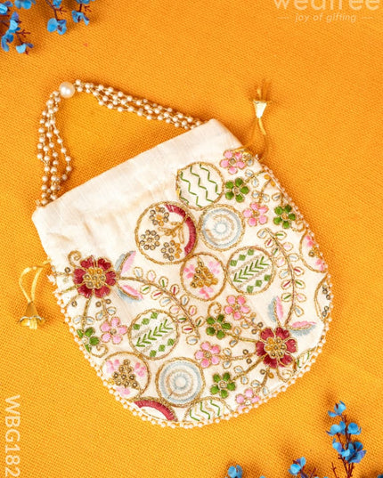 Potli Bag with Embroidery Deisgn - WBG1822 - Potli Bags